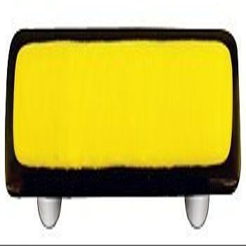 212 Main Black Border with Sunflower Yellow Rectangle Glass Cabinet Pull - Aluminum Post