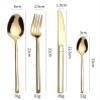 SEELLODGE Silverware Flatware Cutlery Set, 4/16/24/32 Pieces Knight Style Gold Stainless Steel Cutlery Set Creative Steak Knife, Fork And Spoon (Color : Gold, Size : 8Set-32Pcs) view 2