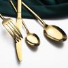SEELLODGE Silverware Flatware Cutlery Set, 4/16/24/32 Pieces Knight Style Gold Stainless Steel Cutlery Set Creative Steak Knife, Fork And Spoon (Color : Gold, Size : 8Set-32Pcs) view 4