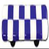 212 Main Li'l Squares Collection Glass Cabinet Pull - Cobalt Blue & White view 1