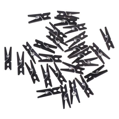 Zerodeko 100pcs Mini Plastic Craft Clips Lightweight Black Clips for Hanging Photos Clothes and Crafts Versatile Use for Home Decor Weddings and Events