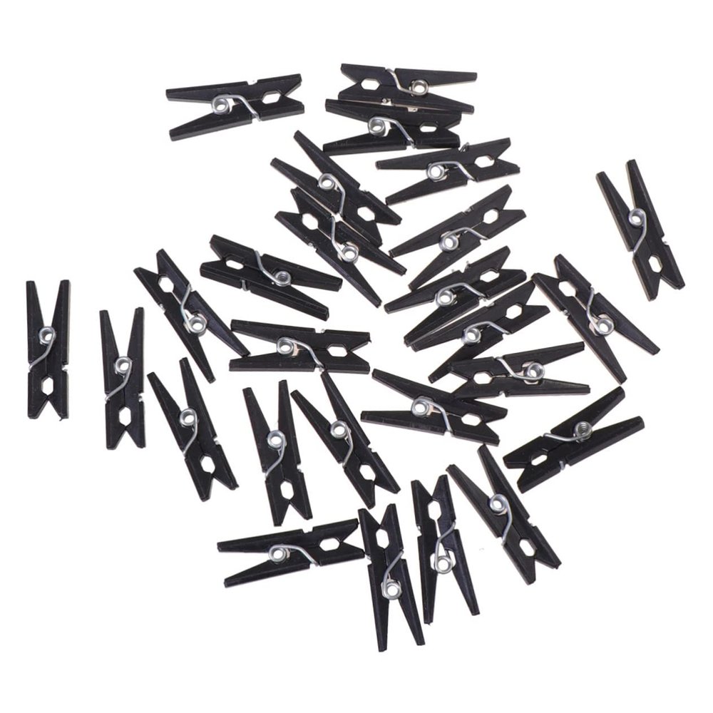 Zerodeko 100pcs Mini Plastic Craft Clips Lightweight Black Clips for Hanging Photos Clothes and Crafts Versatile Use for Home Decor Weddings and Events