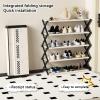 Plastic folding shoe rack,small shoe rack for entryway,shoe organizer cabinet for entryway,adjustable shoe rack,shoes storage organizer,shoe storage entryway,shoe cabinets for entryway slim space ( Si view 3