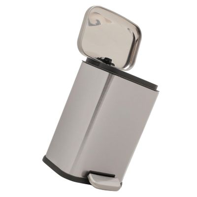 PRETYZOOM Step Trash Can Large Kitchen Garbage Can Lid Bathroom Waste Basket Stainless Steel Waste Basket