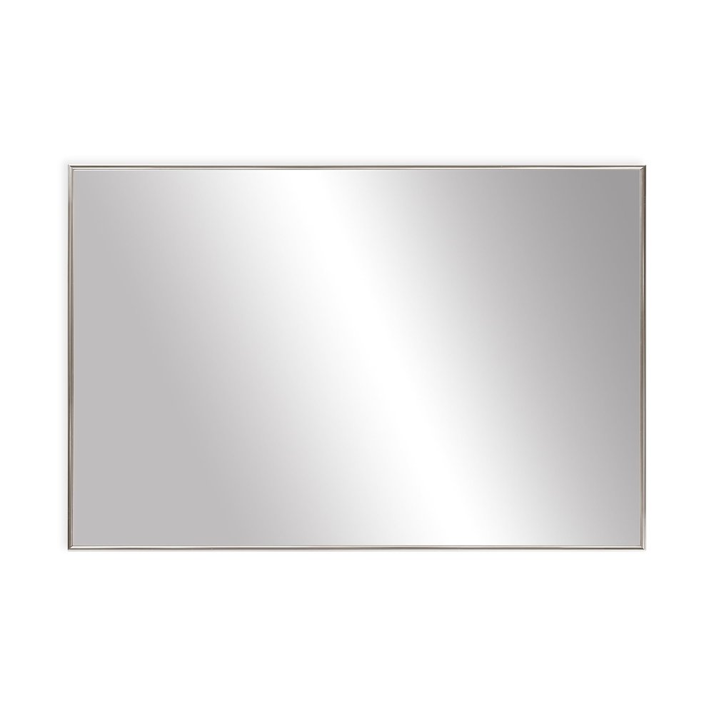 Frame My Mirror Silver Metal Framed Mirror, 28" x 54" Mirror for Bathroom, Metal Frame, True Reflections Glass, Satin Nickel Finish, Stanton Design, Hangs Horizontally or Vertically, Made in USA