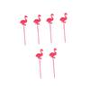 BIUDECO 50pcs Animal Cartoon Flamingo Shape Fruit Picks Long Handle Food Picks for Desserts Rosy Flamingo Cupcake Toppers Easy to Use and Stylish view 1