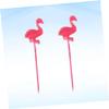 BIUDECO 50pcs Animal Cartoon Flamingo Shape Fruit Picks Long Handle Food Picks for Desserts Rosy Flamingo Cupcake Toppers Easy to Use and Stylish view 2