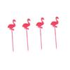 BIUDECO 50pcs Animal Cartoon Flamingo Shape Fruit Picks Long Handle Food Picks for Desserts Rosy Flamingo Cupcake Toppers Easy to Use and Stylish view 4