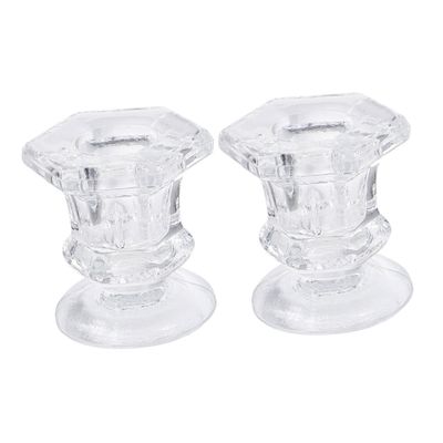 Zerodeko 2pcs Glass Candlestick Holders Candlestick Holders Simple for Wedding Decor and Home