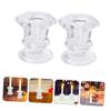 Zerodeko 2pcs Glass Candlestick Holders Candlestick Holders Simple for Wedding Decor and Home view 2