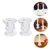 Zerodeko 2pcs Glass Candlestick Holders Candlestick Holders Simple for Wedding Decor and Home view 4