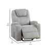Benjara Evans 37 Inch Recliner Chair, Power Lift, Cupholders, Chenille, Light Gray view 3