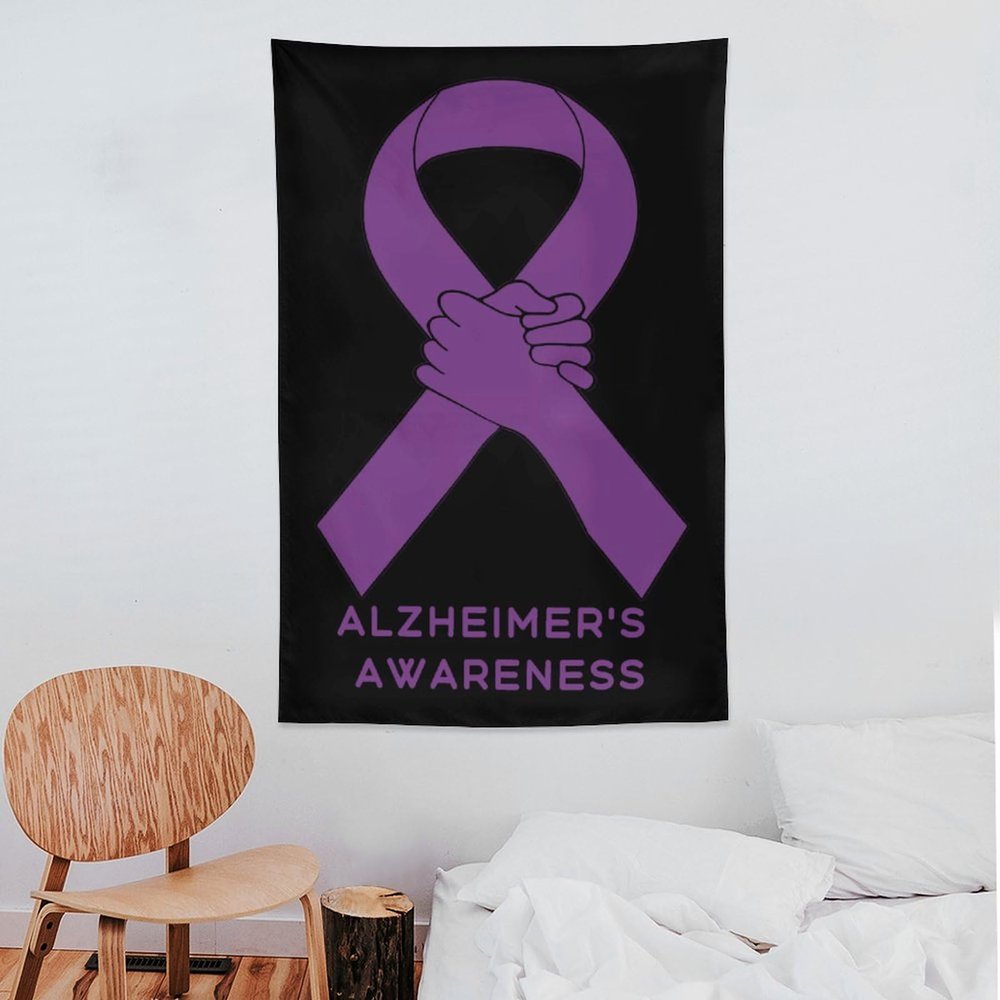 Alzheimer's Awareness Tapestry,Funny Bedroom Home Wall Tapestries for College Dorm Wall Decoration Tapestry Hanging 40"x60"inch