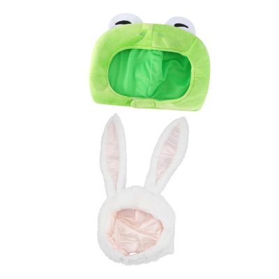 PACKOVE 2pcs Animal Ear Hats Adorable Party Headwear for Creative Dress-up Includes Bunny Frog Designs Lightweight Breathable for Comfortable Wear