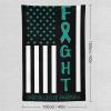 Breast Cancer Warrior Support Squad Ovarian Cancer Awareness Tapestry,Funny Bedroom Home Wall Tapestries for College Dorm Wall Decoration Tapestry Hanging 40"x60"inch view 2