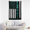Breast Cancer Warrior Support Squad Ovarian Cancer Awareness Tapestry,Funny Bedroom Home Wall Tapestries for College Dorm Wall Decoration Tapestry Hanging 40"x60"inch view 3