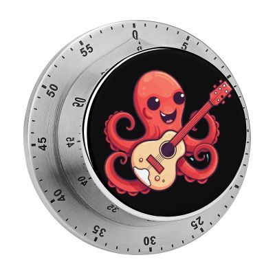 Octopus Playing Guitar Kitchen Timer Countdown Cooking Timer Reminder Wind Up Timer for Home Study