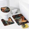 SOPIYRIO 4 Pcs Modern Squirrel Shower Curtain Sets,Autumn Fantasy Forest Animal Bathroom Set Shower Curtain Set with Rugs and Accessories,Bathroom Decor with Bath Mats Toilet Lid Cover view 4