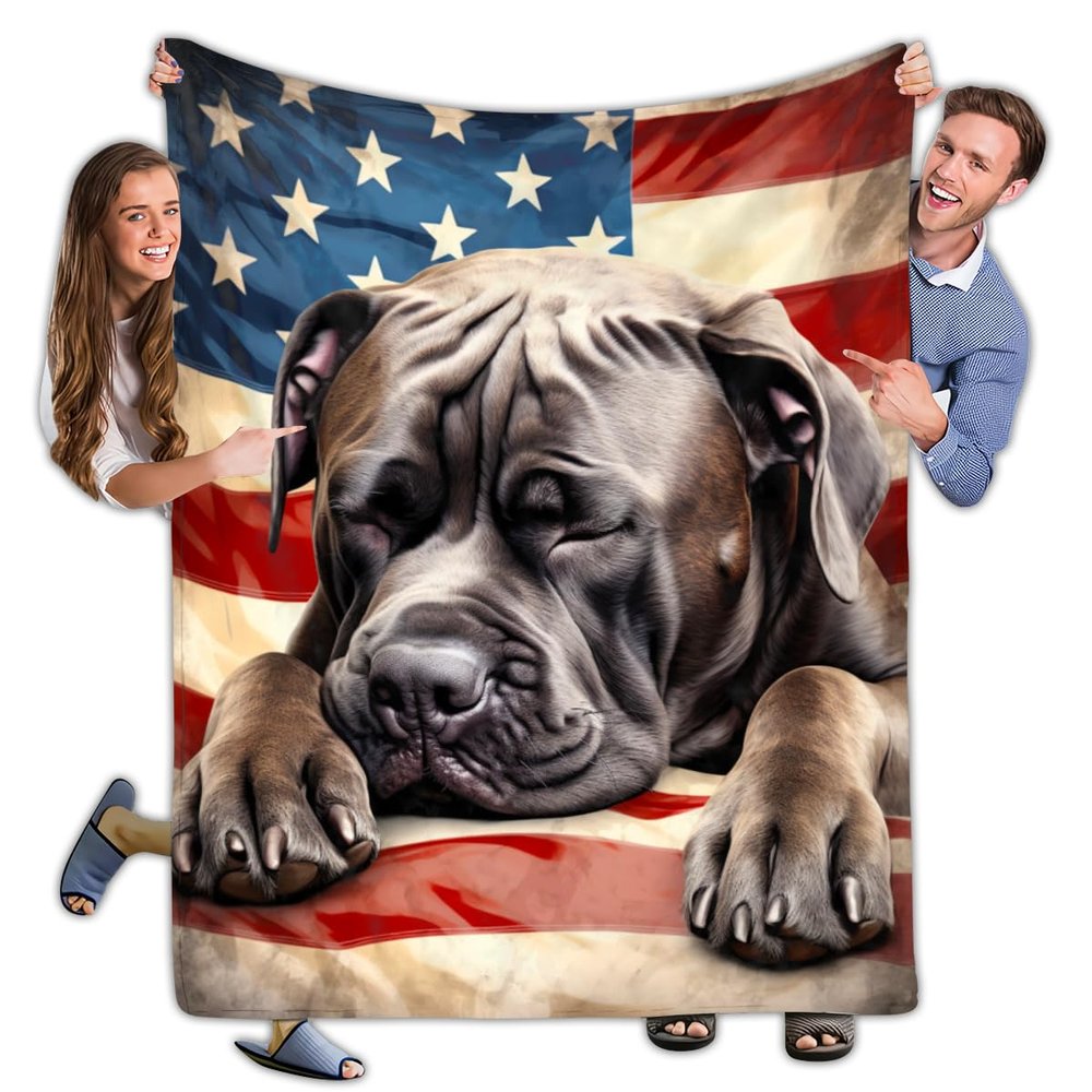 365CUSGIFTS Cane Corso Fleece Blanket and Sherpa Blanket for Couch - Lightweight Plush Fuzzy Cozy Soft Blankets and Throws for Sofa, Bed