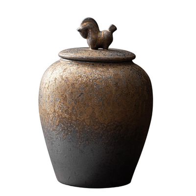 SHOWERORO 1pc Ceramic Tea Leaf Jar Airtight Storage Container for Tea Flour Sugar and Spices Elegant Japanese Design Smooth Finish for Home Use and Organization
