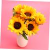 Zerodeko 7-Bifurcation Fake Sunflower Centerpiece Lifelike Artificial Sunflower Bunch for Home Party Decorations view 3