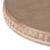 Benjara Marrie 14 Inch Round Decorative Tray, Iron Padestal Base, Wood Top, Brown and Black view 3