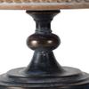 Benjara Marrie 14 Inch Round Decorative Tray, Iron Padestal Base, Wood Top, Brown and Black view 4