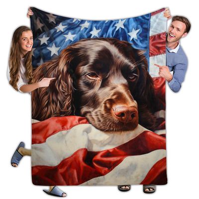 365CUSGIFTS Boykin Spaniel Fleece Blanket and Sherpa Blanket for Couch - Lightweight Plush Fuzzy Cozy Soft Blankets and Throws for Sofa, Bed