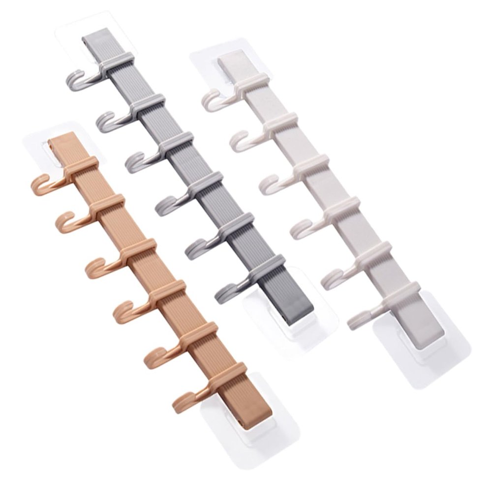 Zerodeko 3pcs Utility Hook Wall-Mounted Coat Rack Removable Hooks Pp Material Multi-Function