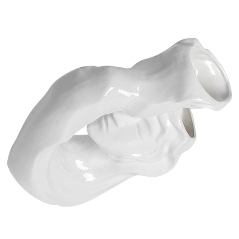 PRETYZOOM Ceramic Flower Vase Modern Kissing Couple Decor Vanity Decor for Living