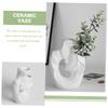 PRETYZOOM Ceramic Flower Vase Modern Kissing Couple Decor Vanity Decor for Living view 3