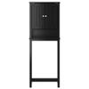 Gecheer Over-The-Toilet Storage Cabinet, Black Solid Pine Wood with Doors and Shelves, 10.6 x 23.6 x 64.8 in, for Bathroom Organization view 3