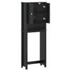 Gecheer Over-The-Toilet Storage Cabinet, Black Solid Pine Wood with Doors and Shelves, 10.6 x 23.6 x 64.8 in, for Bathroom Organization view 4