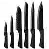 Kitchen Knife Sets, 6pcs Black Knives Set Professional Chef Knife Tool DIY Roll Bag Portable Knives Kitchen Tools Slicing Santoku Fruit Knife with cover view 1