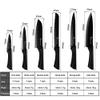 Kitchen Knife Sets, 6pcs Black Knives Set Professional Chef Knife Tool DIY Roll Bag Portable Knives Kitchen Tools Slicing Santoku Fruit Knife with cover view 2