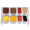 LYNICESHOP 2 Tiers Expandable Spice Rack, 13.8"-23.6" Seasoning Holder with 8 Pans Stainless, Heavy Duty Countertop Inclined Holder Adjustable Countertop Holder for Sauce Ingredients Fruits view 1