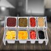 LYNICESHOP 2 Tiers Expandable Spice Rack, 13.8"-23.6" Seasoning Holder with 8 Pans Stainless, Heavy Duty Countertop Inclined Holder Adjustable Countertop Holder for Sauce Ingredients Fruits view 4