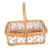 FELTECHELECTR 1piece Wicker Woven Flower Basket Cloth Lining Handheld Decorative Basket for Festivals Weddings and Flower Arrangements Elegant Natural Willow Craftsmanship view 1