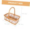 FELTECHELECTR 1piece Wicker Woven Flower Basket Cloth Lining Handheld Decorative Basket for Festivals Weddings and Flower Arrangements Elegant Natural Willow Craftsmanship view 2