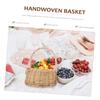 ORFOFE Wedding Flower Basket Handmade Picnic Basket Fruit Holder Tote for Home Decor view 3