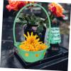 FELTECHELECTR 3pcs Hand Basket for Flower Arrangements for Cemetery Decorations and Grave Sites Plastic Floral Holder for Memorials and Funerals view 4