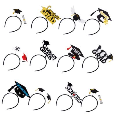 KOMBIUDA 12pcs Graduation Headbands Decorative Hair Hoops for Graduation Ceremony and Party Mixed Styles for Photos and Celebrations
