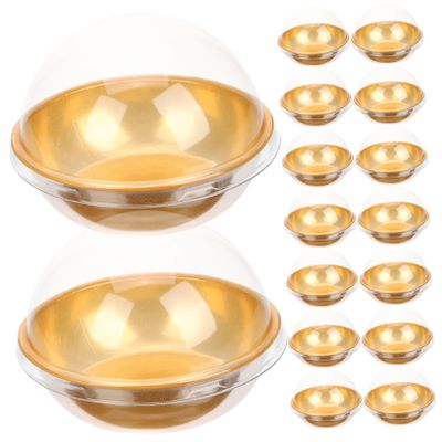 KICHOUSE 50pcs Clear Mini Cake Boxes with Dome Lids Round Muffin Holders for Desserts for Bakeries Parties and Home Use Cookies and More