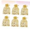 BCOATH Organza Candy Bag 100pcs Heart Shaped Present Bags Wedding Favor Packaging Bags Mesh Pouches for Party view 2