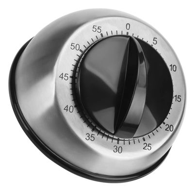 FELTECHELECTR Cooking Timer Mechanical Silver Stainless Steel Kitchen Timer Kitchen Time Manager for Cooking and Baking