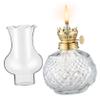 BCOATH Vintage Glass Kerosene Oil Lamp Lantern with Wick Decorative Indoor Lighting for Home Kitchen and Garden Retro Chamber Lamp for Peaceful Atmosphere view 1