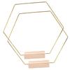 2sets Hexagonal Metal Floral Hoops Wooden Bases Decor for Weddings and Parties Metal Ornament for Crafting Elegant Centerpieces view 1