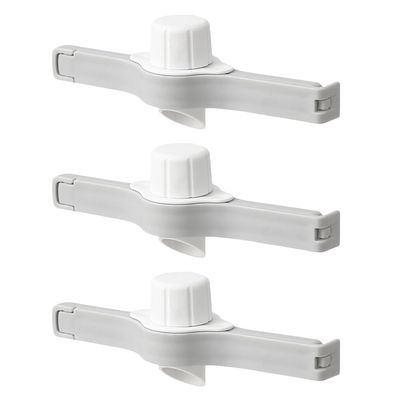 Hoement Food Bag Sealing Clips with Pour Spout Nozzle 3-Pack Strong Pp Material Fresh Closure Clips for Kitchen Snack Storage Chips and Candy Bags