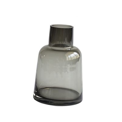 PRETYZOOM Decorative Flower Vase Glass Flower Arranging Device Home Office Decor Stylish Present Grey