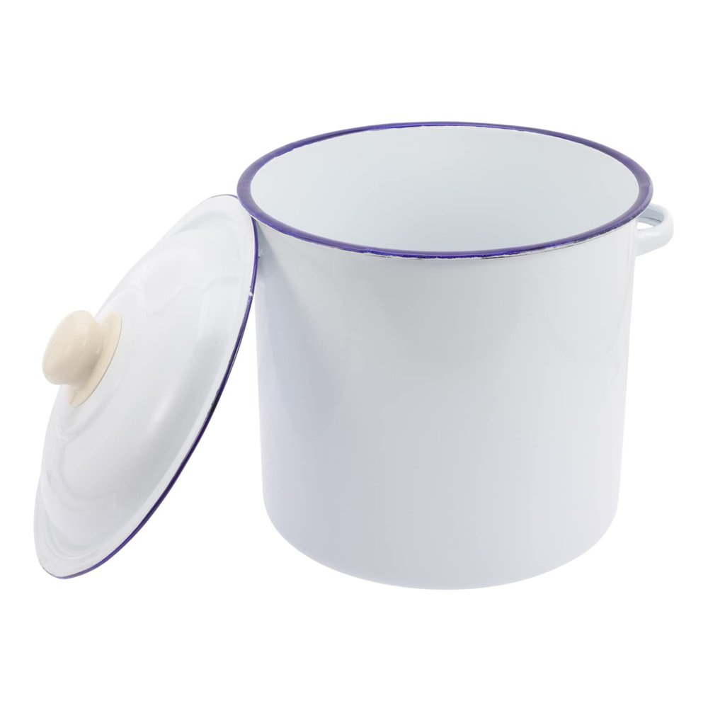 LABRIMP Enamel Bucket Acid Resistant Storage for Kitchen Rice Large Capacity Home Bucket Smooth Surface and Easy to Clean